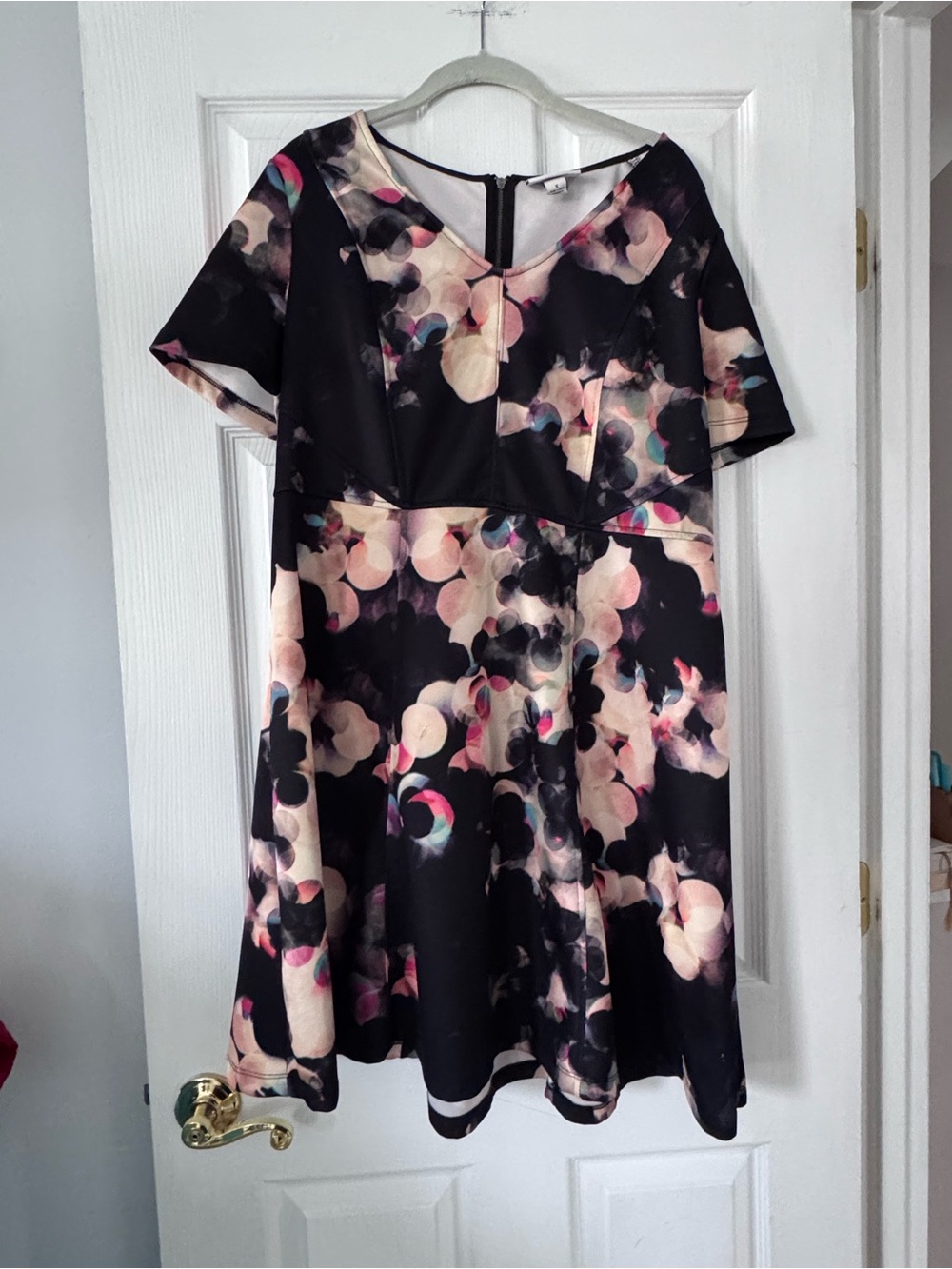 Ava & Viv Black Mini Dress with Blush Floral Print